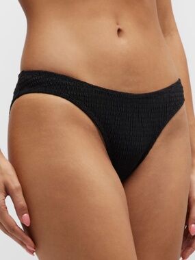 Toteme Polyamide Recycled Smocked Mini Bikini Bottoms Black